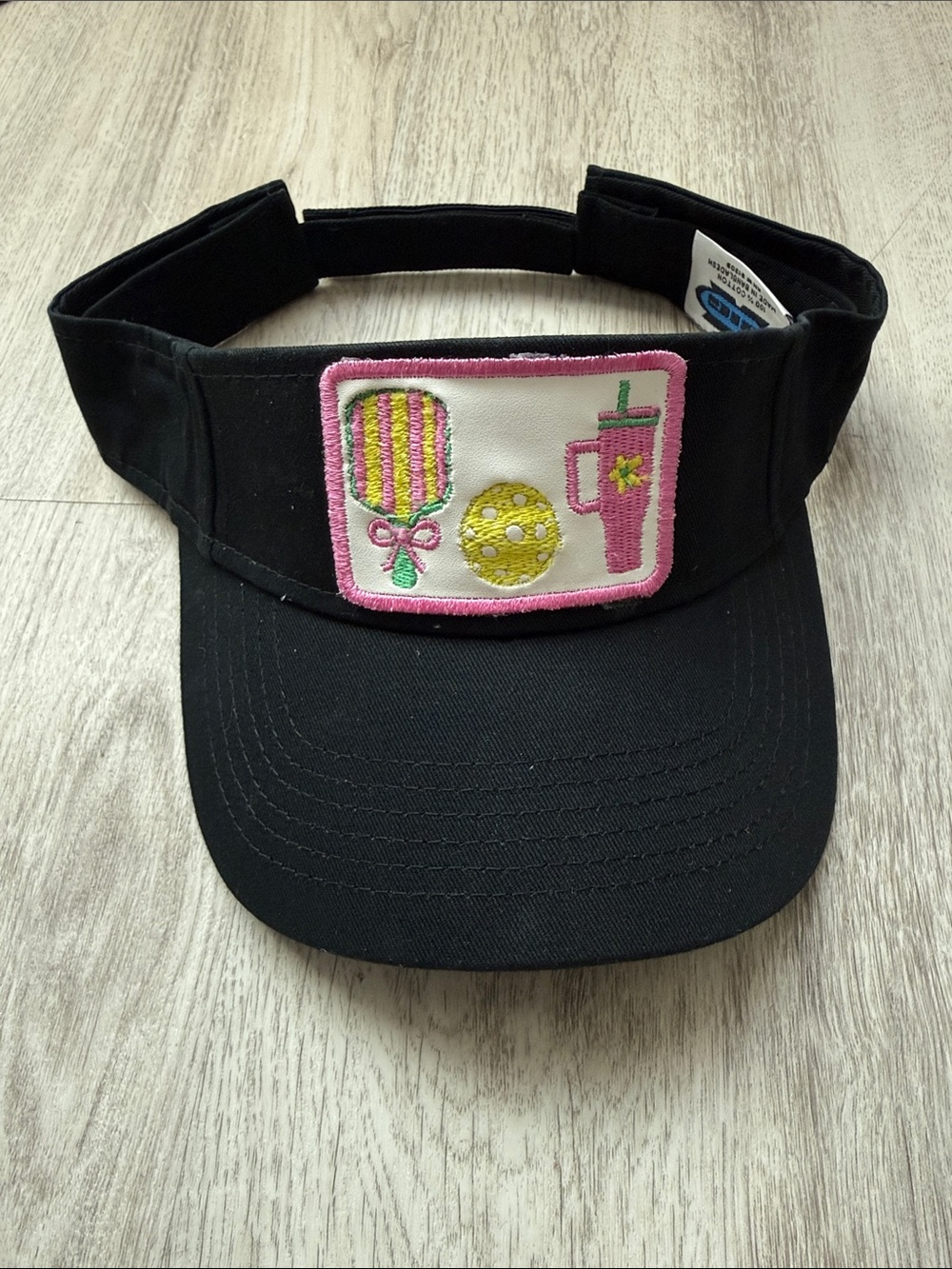 NWOT Black Visor with Pink Pickleball Patch